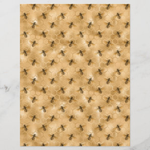 Honey Bee Scrapbook Paper Sheet