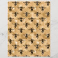 Honey Bee Scrapbook Paper Sheet
