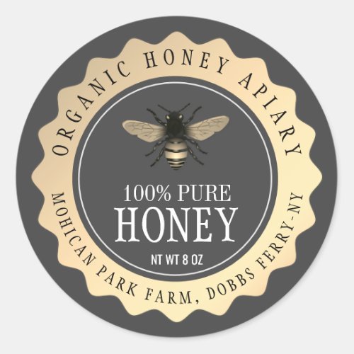 Honey Bee Seller Apiarist  Vintage Black  Classic  Classic Round Sticker