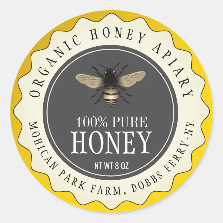 Honey Bee Seller Apiarist Vintage Black Classic Classic Round ...