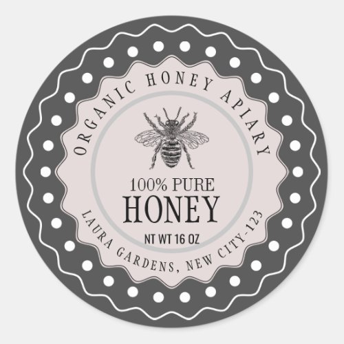 Honey Bee Seller Apiarist  Vintage Pink Purple Classic Round Sticker