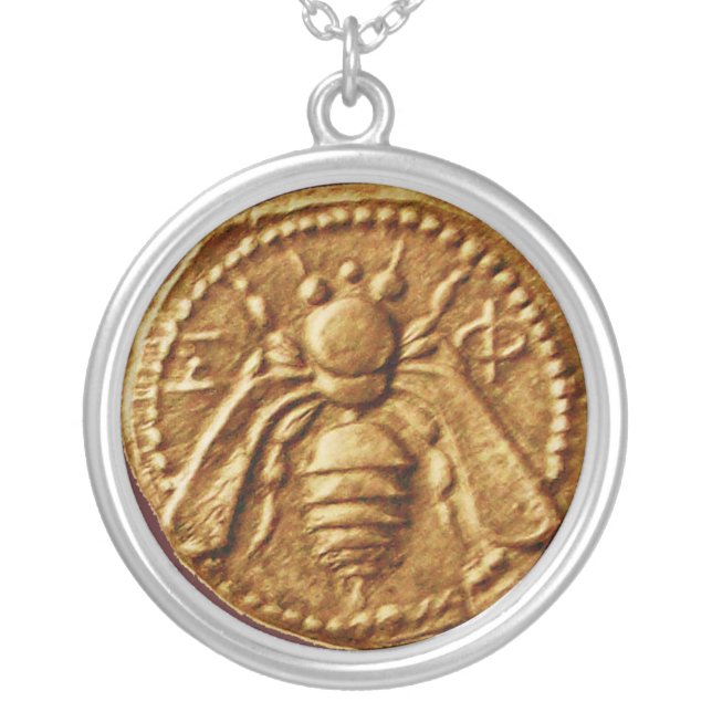 HONEY BEE SILVER PLATED NECKLACE (Front)