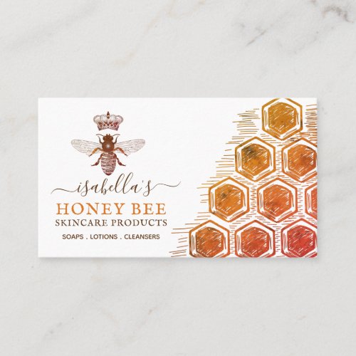 Honey Bee Skincare Amber Products Business Card