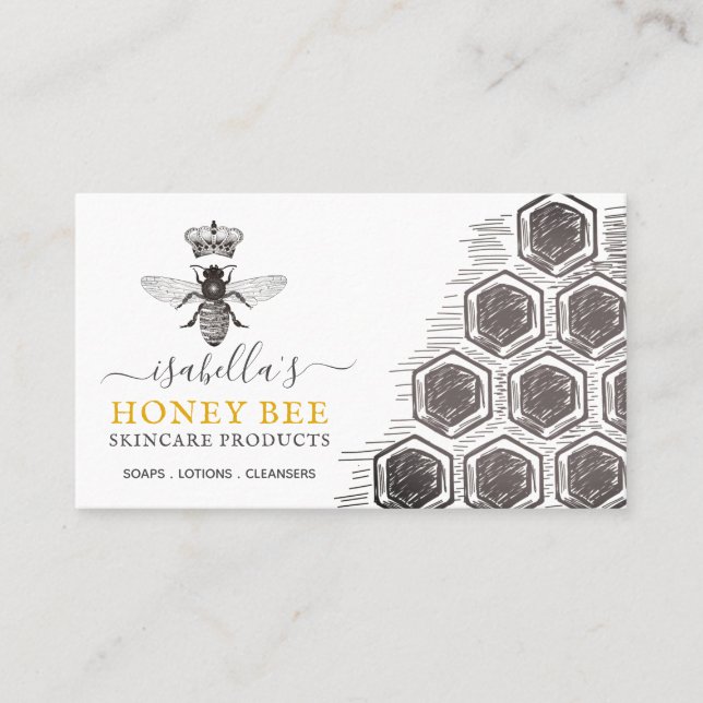Honey Bee Skincare Products Business Card (Front)
