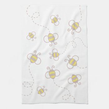Honey Bee Spring Home Decor Kitchen Towel by AestheticJourneys at Zazzle