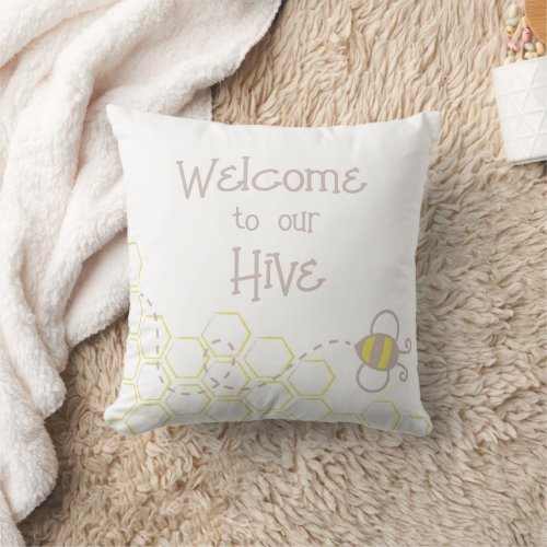 Honey Bee Spring Home Decor Throw Pillow