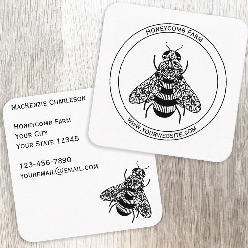 Honey Bee Square Business Card
