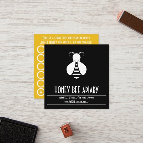 HONEY BEE square stamp card