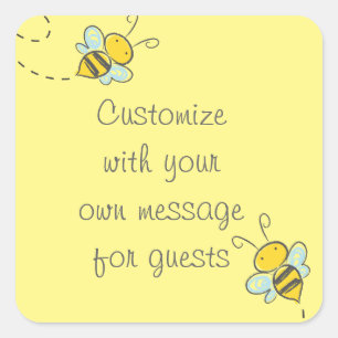 Honey Bee Square Sticker