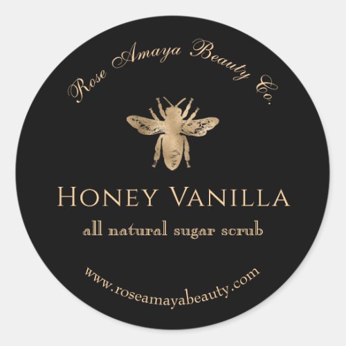 Honey Bee Sugar Scrub Cosmetic Spa Beauty Product Classic Round Sticker