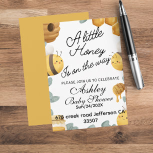 Honey bee Summer Baby Shower Themes Invitation