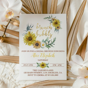 Honey Bee Sunflower Baby Shower Invitation
