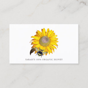Honey Bee Sunflower Beekeeper Aviary Business Card