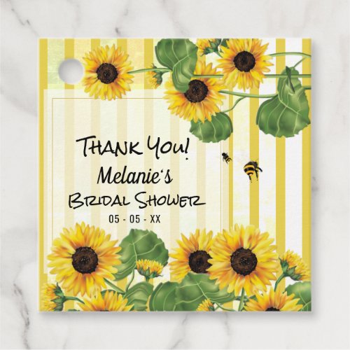 Honey Bee Sunflower Thank You Favor Tags