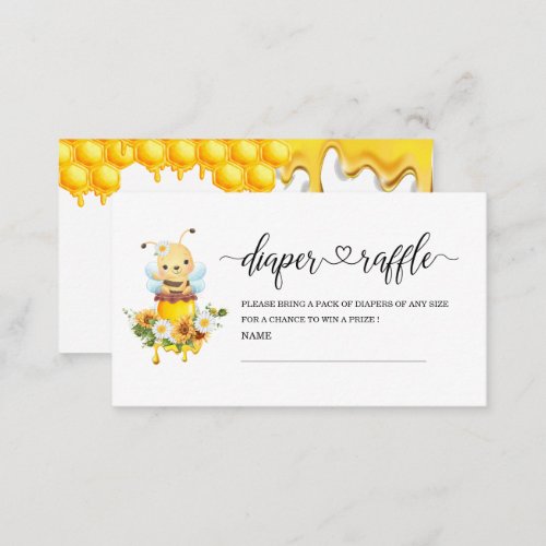 Honey Bee Sweet Yellow Floral Sunflower baby showe Enclosure Card