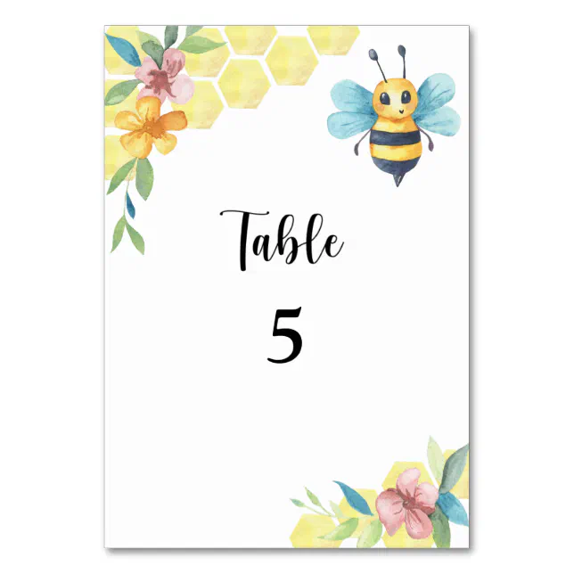 Honey bee table number | Zazzle