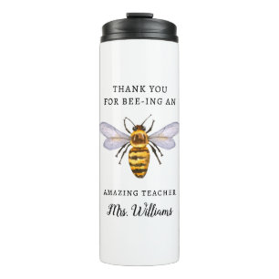 Honey Bee Teacher Appreciation Name Thermal Tumbler