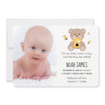 Honey Bee Teddy Bear Birth Announcement