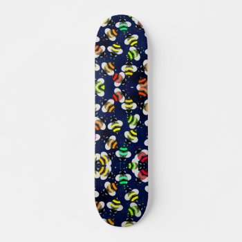 Honey Bee Texture Skateboard Deck by MushiStore at Zazzle