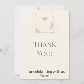 Honey Bee Thank You Card, Editable Card