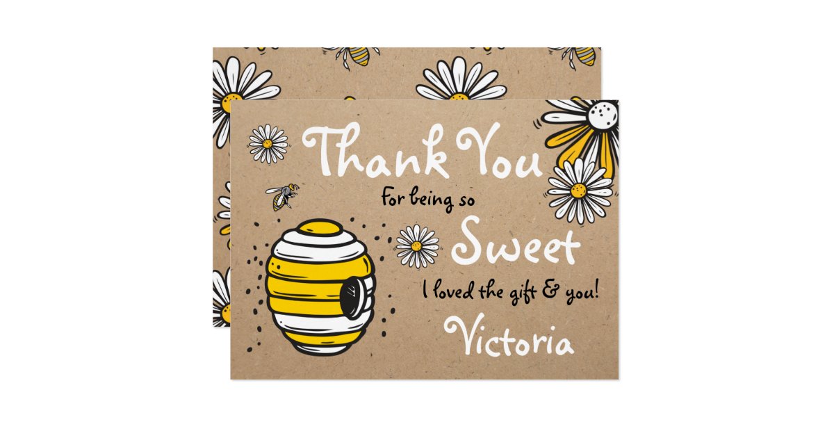 Honey Bee Thank you note card | Zazzle.com