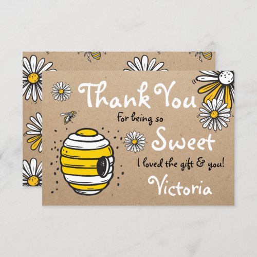 Honey Bee Thank you note card