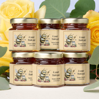 Honey Bee Thank You Wedding/Shower/Anniversary Jar Favors