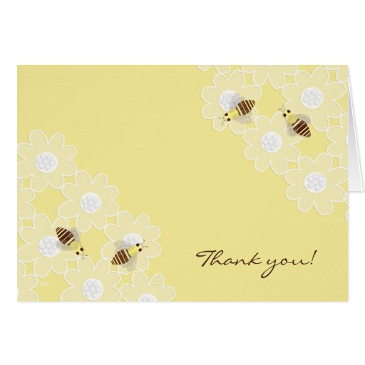 Honey Bee Thank You Yellow Card | Zazzle