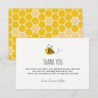 Honey Bee Theme Baby Shower Thank You Cards