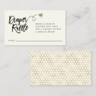 Honey Bee Theme Diaper Raffle Enclosure Card