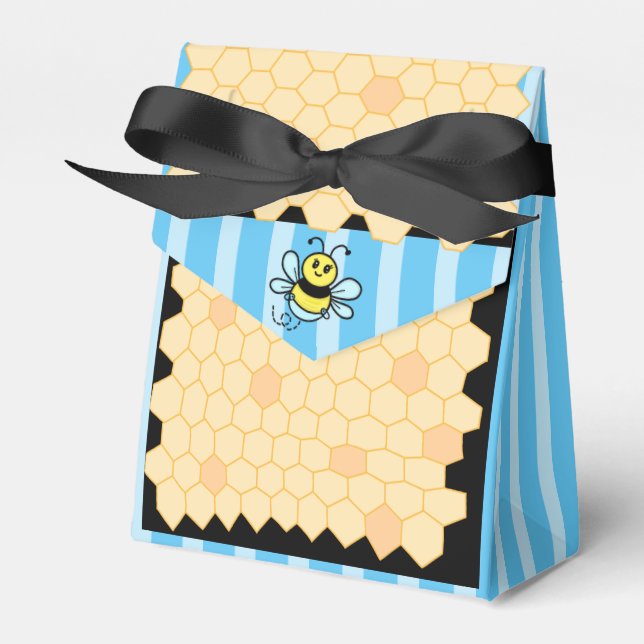Honey Bee Themed Baby Shower  Favor Boxes (Front Side)
