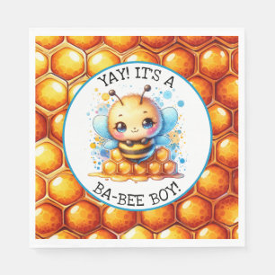 Honey bee themed Boy's Baby Shower Napkins