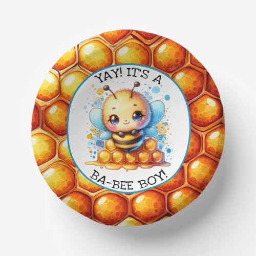 Honey bee themed Boys Baby Shower  Paper Bowls