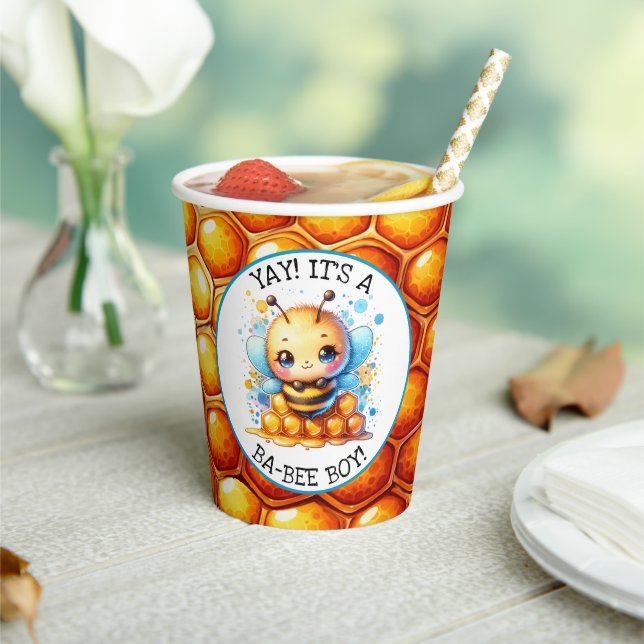 Honey bee themed Boy's Baby Shower  Paper Cups (Insitu)