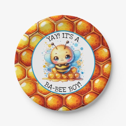 Honey bee themed Boys Baby Shower  Paper Plates