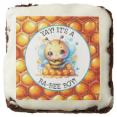 Honey bee themed Boy's Baby Shower Personalized Brownie (Front)