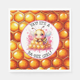 Honey bee themed Girl's Baby Shower Napkins