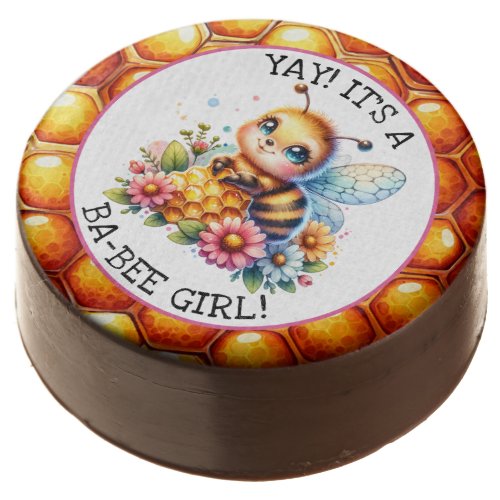 Honey bee themed Girls Baby Shower Personalized Chocolate Covered Oreo