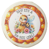 Honey bee themed Girl's Baby Shower Personalized Sugar Cookie (Front)