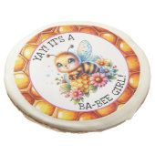 Honey bee themed Girl's Baby Shower Personalized Sugar Cookie (Angled)