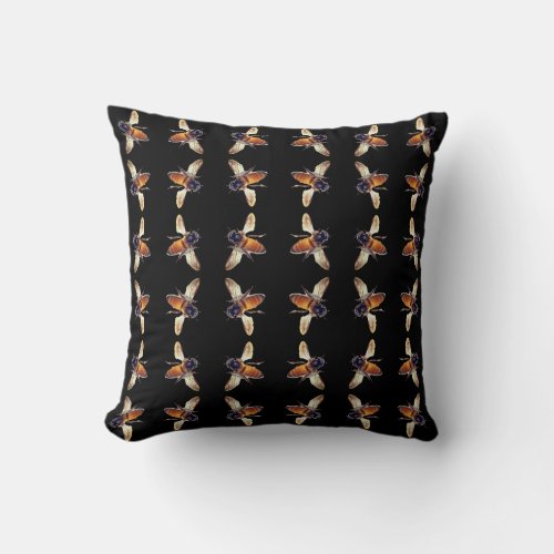 Honey bee throw pillow