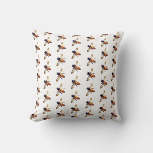 Honey bee throw pillow