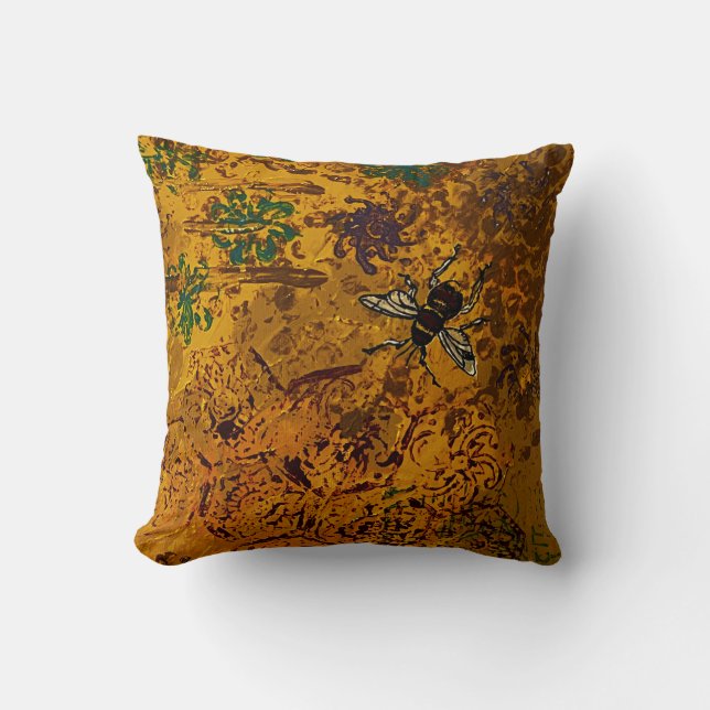 Honey Bee Throw Pillow (Front)