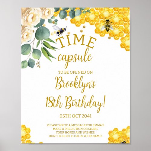 Honey Bee Time Capsule Sign