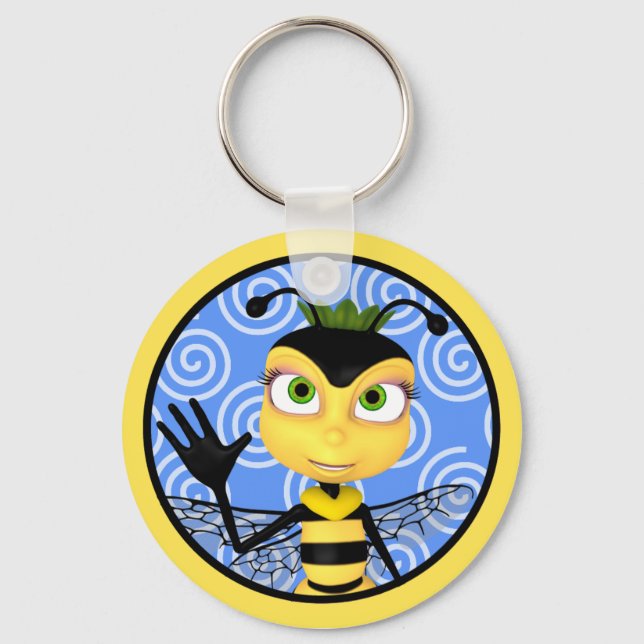 Honey Bee Toon Keychain (Front)