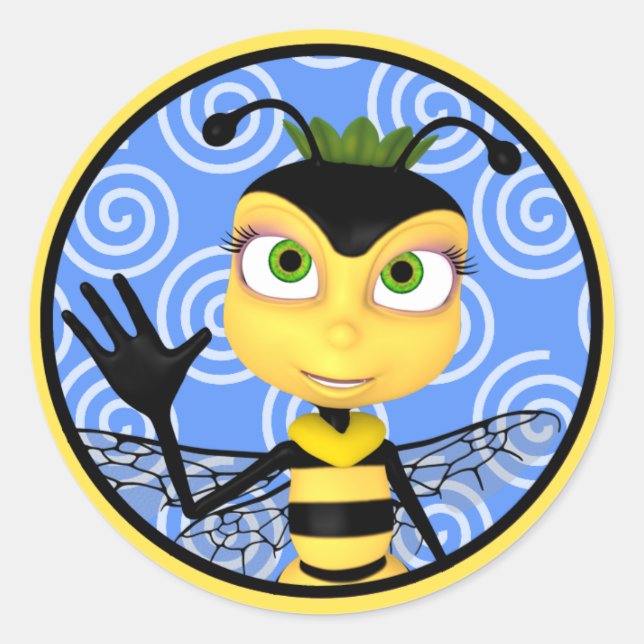 Honey Bee Toon Sticker (Front)