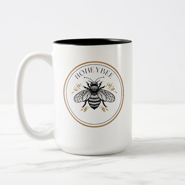 Honey Bee Two-Tone Coffee Mug (Left)