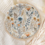 Honey Bee vintage blue floral baby shower Paper Plates<br><div class="desc">A beautiful orange,  dusty blue and turquoise faux embroidered flower pattern and watercolor honey bees make these perfect for parties and events!</div>