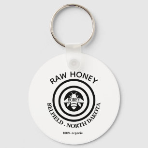 Honey Bee Vintage Family Name & Return Address Keychain