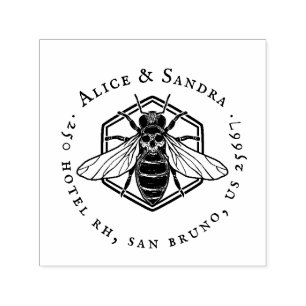 Honey Bee Vintage Family Name & Self-inking Sta Self-inking Stamp